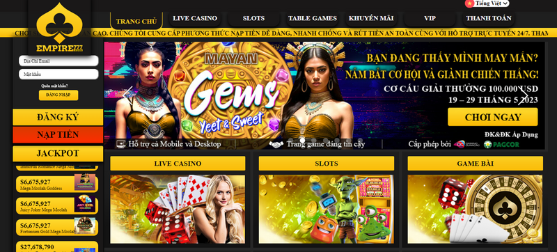 Empire777 – Top game bài đổi thưởng đỉnh cao trên thế giới 