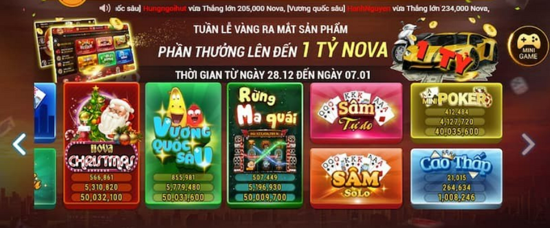 Nova Club - Cổng game đỉnh của chóp sở hữu nhiều game hay