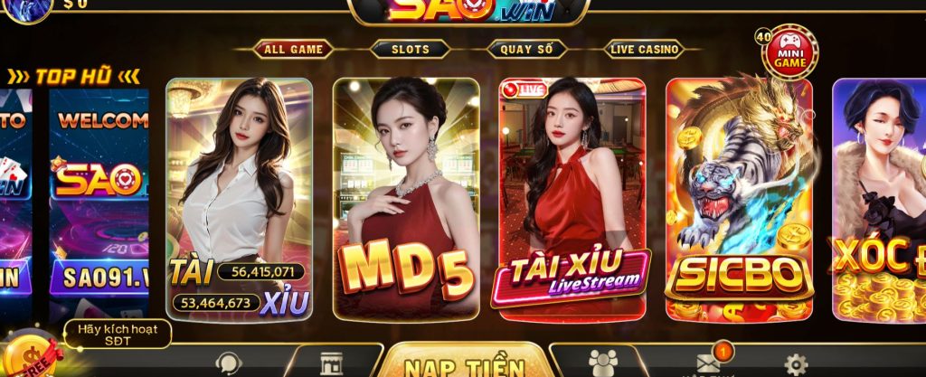 Nhiều game cá cược saowin